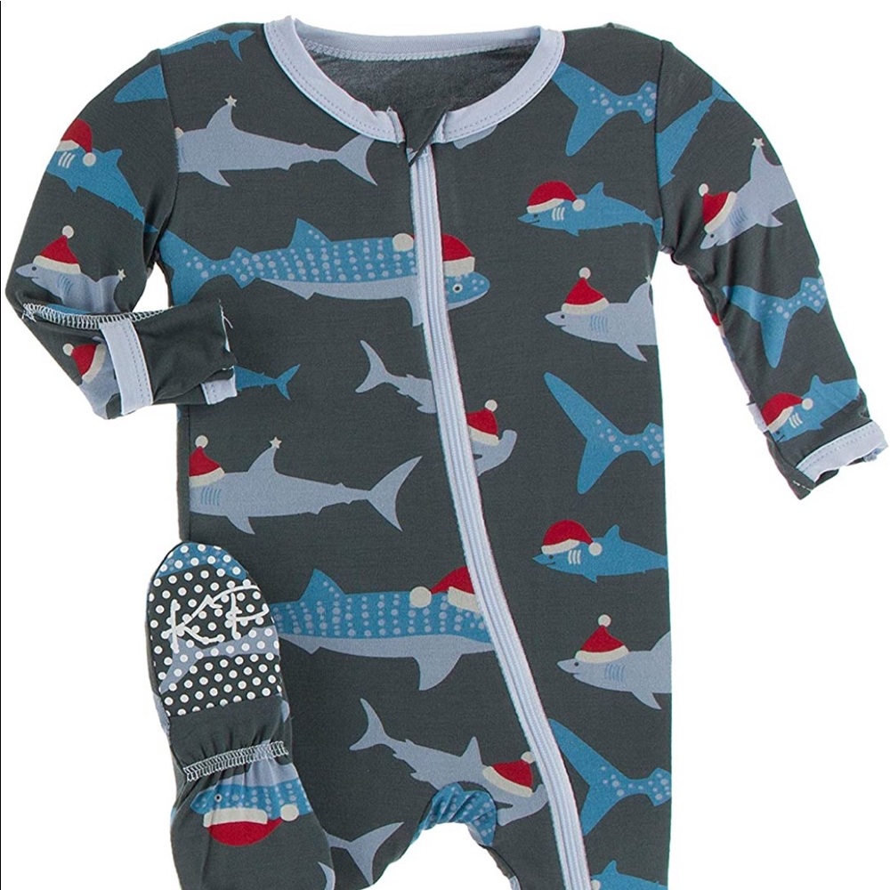 Kickee Pants Long Sleeve Print Footie with Zipper